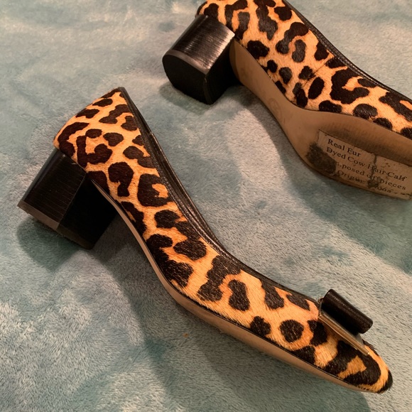 Michael Kors leopard calfskin chunky heel pumps - Picture 2 of 3